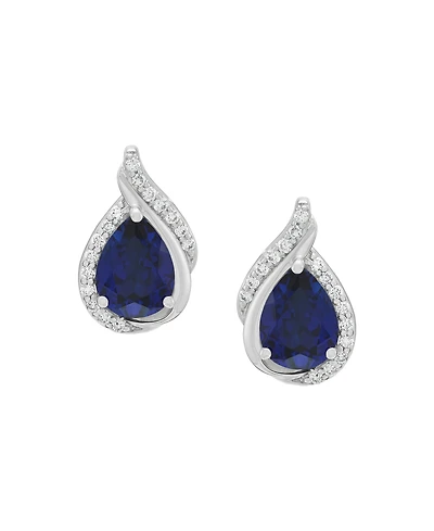 Macy's Created Sapphire (2-5/8 ct. t.w.) & Created White Sapphire (1/3 ct. t.w.) Stud Earrings in Sterling Silver