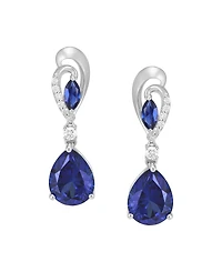 Macy's Created Sapphire (4-1/5 ct. t.w.) & Created White Sapphire (1/5 ct. t.w.) Drop Earrings in Sterling Silver