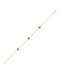 Macy's Created Pink Sapphire Station Bracelet (1-3/4 ct. t.w.) in 14k Yellow Gold-Plated Sterling Silver