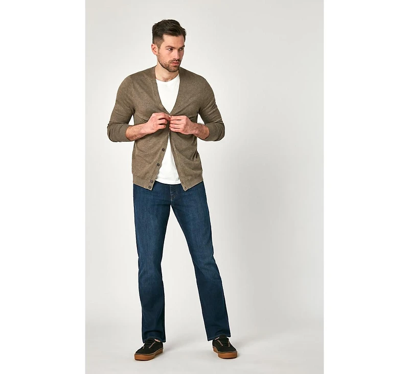 Mavi Jeans Men's Deep Clean Comfort Matt Mid Rise Relaxed Straight Leg