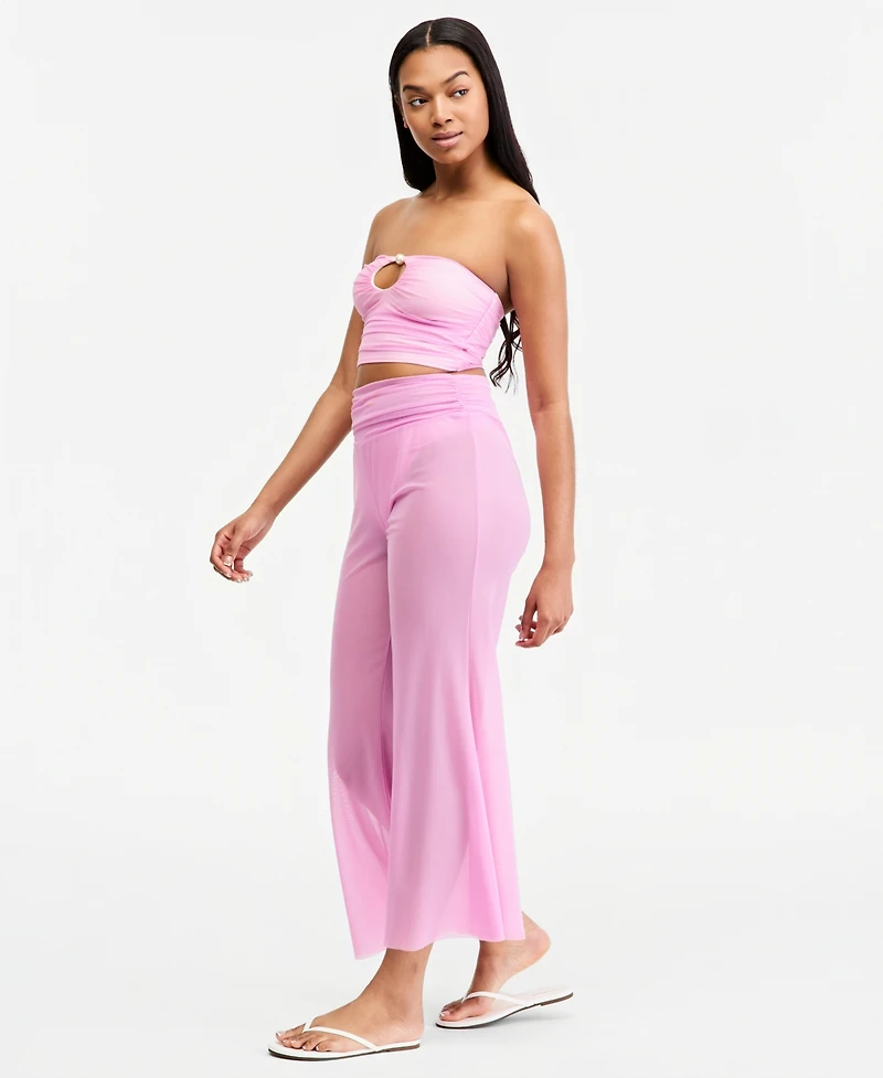 Steve Madden Women's Gold-Tone Bead Keyhole Tube Bikini Top