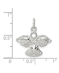 Curata Jewelry 925 Sterling Silver 18 Inch 20mm Filigree Guardian Angel Charm Necklace