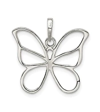 Curata Jewelry 925 Sterling Silver 18 Inch Polished Open Butterfly Angel Wings Necklace 26x23mm Pendant Necklace