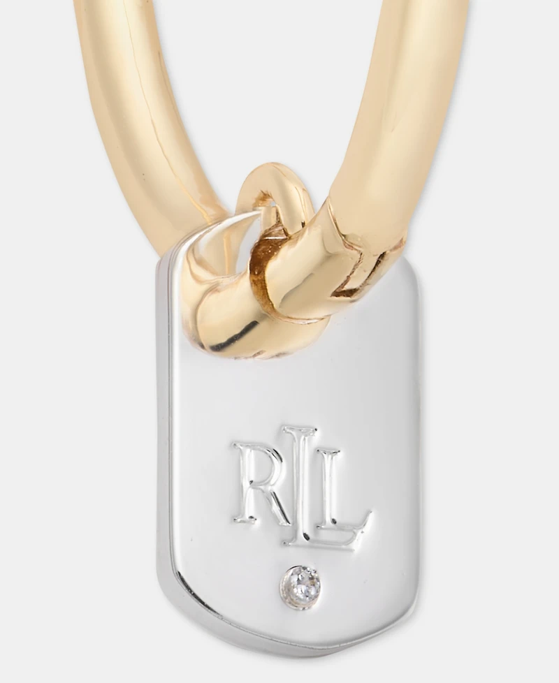 Lauren Ralph Lauren Two-Tone Drop Hoop Earrings