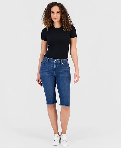 Style & Co Petite Mid-Rise Raw-Hem Skimmer Jeans, Macy's Exclusive