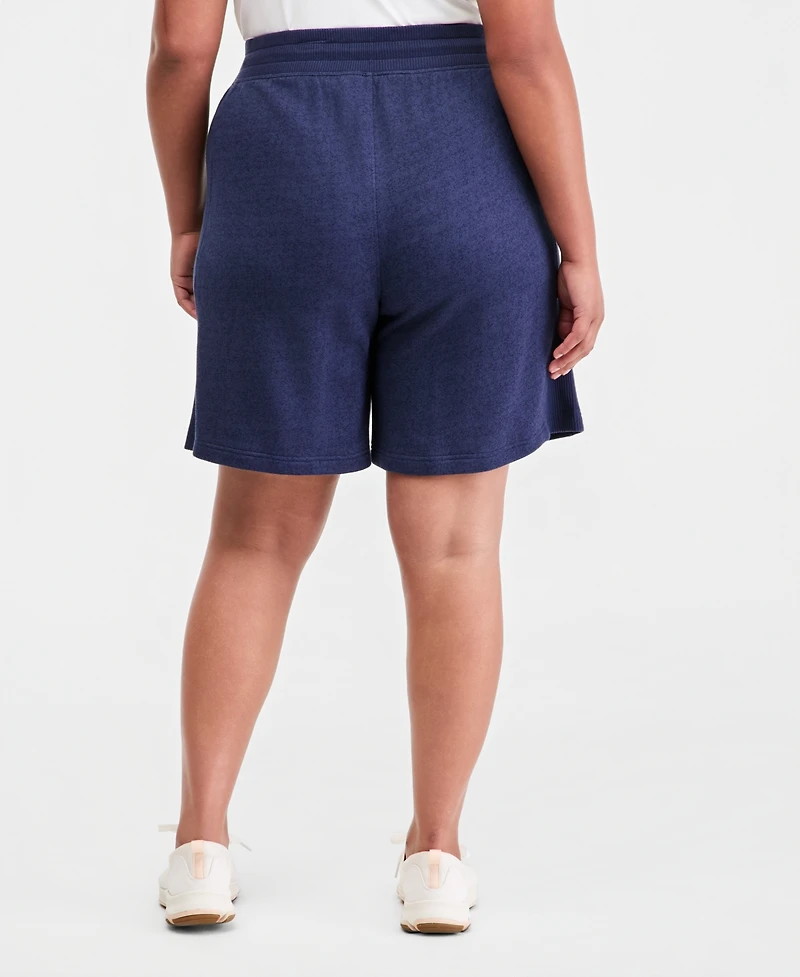 Id Ideology Plus Size Cotton-Blend Pull-On Bermuda Shorts, Exclusively at Macy's