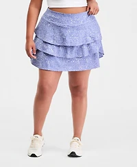 Ideology Plus Harbor Ditsy Compression Flounce Skort, Macy's Exclusive