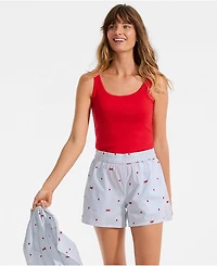 Lands' End Women's Poplin Sleep Boxer Shorts