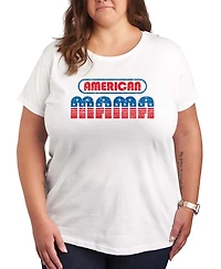 Hybrid Apparel Plus Instant Message American Mama Graphic Crewneck T-Shirt