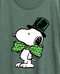 Hybrid Apparel Plus Peanuts Snoopy Bowtie St. Patrick's Day Graphic Crewneck T-Shirt