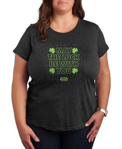 Hybrid Apparel Plus Star Wars St. Patrick's Day May The Luck Be With You Graphic T-Shirt