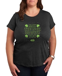 Hybrid Apparel Plus Star Wars St. Patrick's Day May The Luck Be With You Graphic T-Shirt
