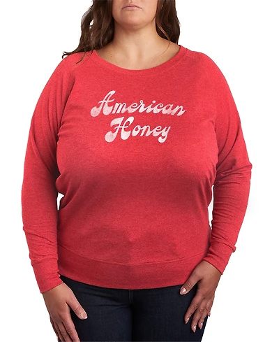 Hybrid Apparel Plus Instant Message American Honey French Terry Graphic Crewneck T-Shirt