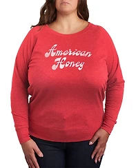 Hybrid Apparel Plus Instant Message American Honey French Terry Graphic Crewneck T-Shirt