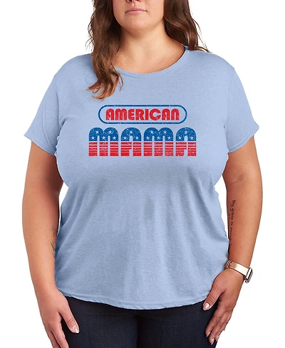 Hybrid Apparel Plus Instant Message American Mama Graphic Crewneck T-Shirt