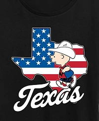 Hybrid Apparel Plus Peanuts Texas Charlie Brown Graphic Crewneck T-Shirt