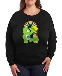 Hybrid Apparel Plus Care Bears St. Patrick's Day Good Luck Bear Rainbow Long-Sleeve Sweatshirt