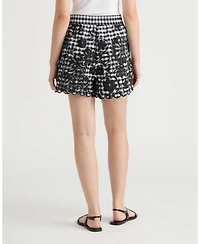 Nvlt Women's Gingham Scallop Hem Short