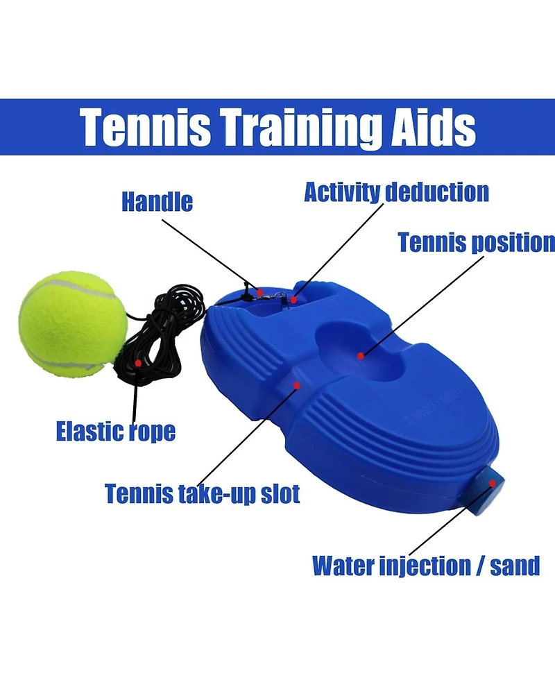 Magicorange Solo Tennis Trainer Rebound Ball Set with 6 String Balls and Portable Base for Self Practice and Skill Training for Kids and Adults