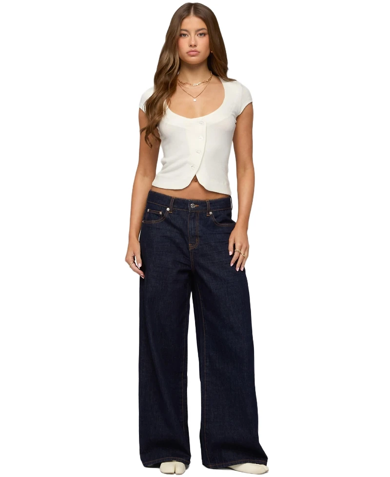 Edikted Women's Juanita Low Rise Baggy Jeans