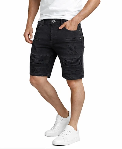 Blu Rock Men's Stretch Slim-Fit Casual Denim Shorts