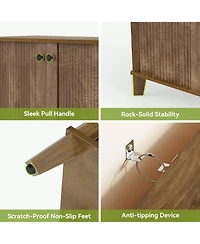 Tribesigns 5-Tier Shoe Cabinet with 3 Adjustable & Removable Shelves, Shoe Cabinet for Entryway, Modern Farmhouse Entry Way Shoe Storage Cabinet