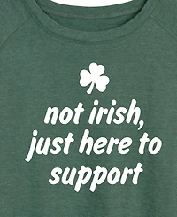 Hybrid Apparel Plus Instant Message St. Patrick's Day Not Irish Here To Support French Terry Graphic Crewneck T-Shirt