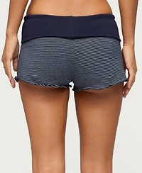 Edikted Women's Nour Contrast Striped Foldover Shorts