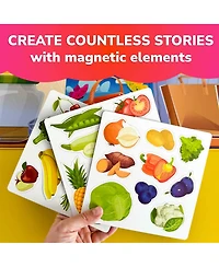 Quokka Travel Magnetic Puzzles for Toddlers 1-3 – 20+Pcs Fruits Game with Extra-Long Play Book