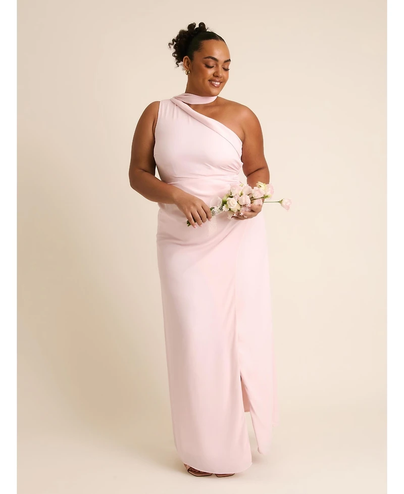 Six Stories Women's One Shoulder Chiffon Bridesmaid Dress