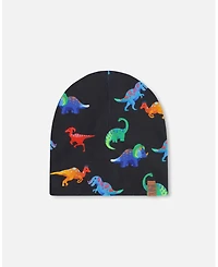 Deux par Deux Baby Boys Stretch Jersey Beanie Dinosaur Print