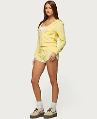 Edikted Women's Madilyn Terry Cloth Zip Up Hoodie