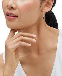 Macy's Created Sapphire (9/10 ct. t.w.) & White Sapphire (1/20 ct. t.w.) Drop Earrings in 14k Yellow Gold-Plated Sterling Silver