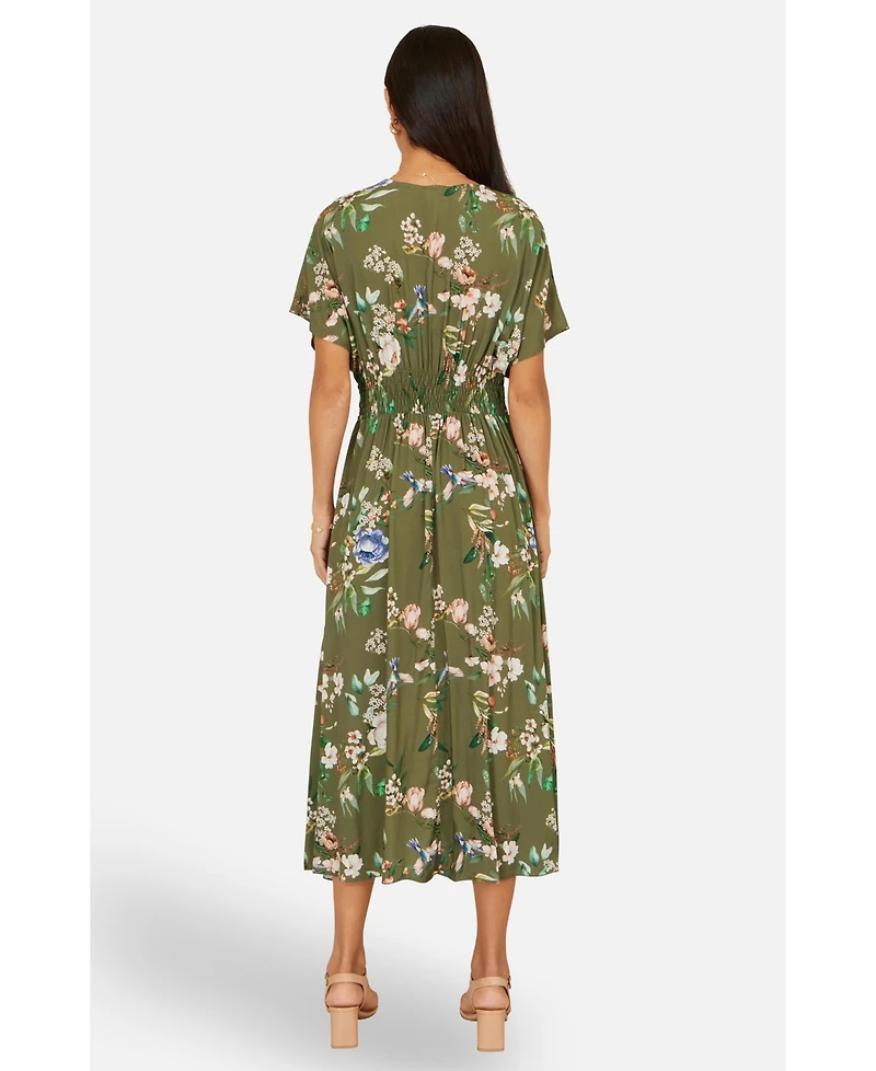 Yumi Women's Floral Print Midi Dress