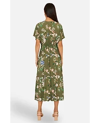 Yumi Women's Floral Print Midi Dress