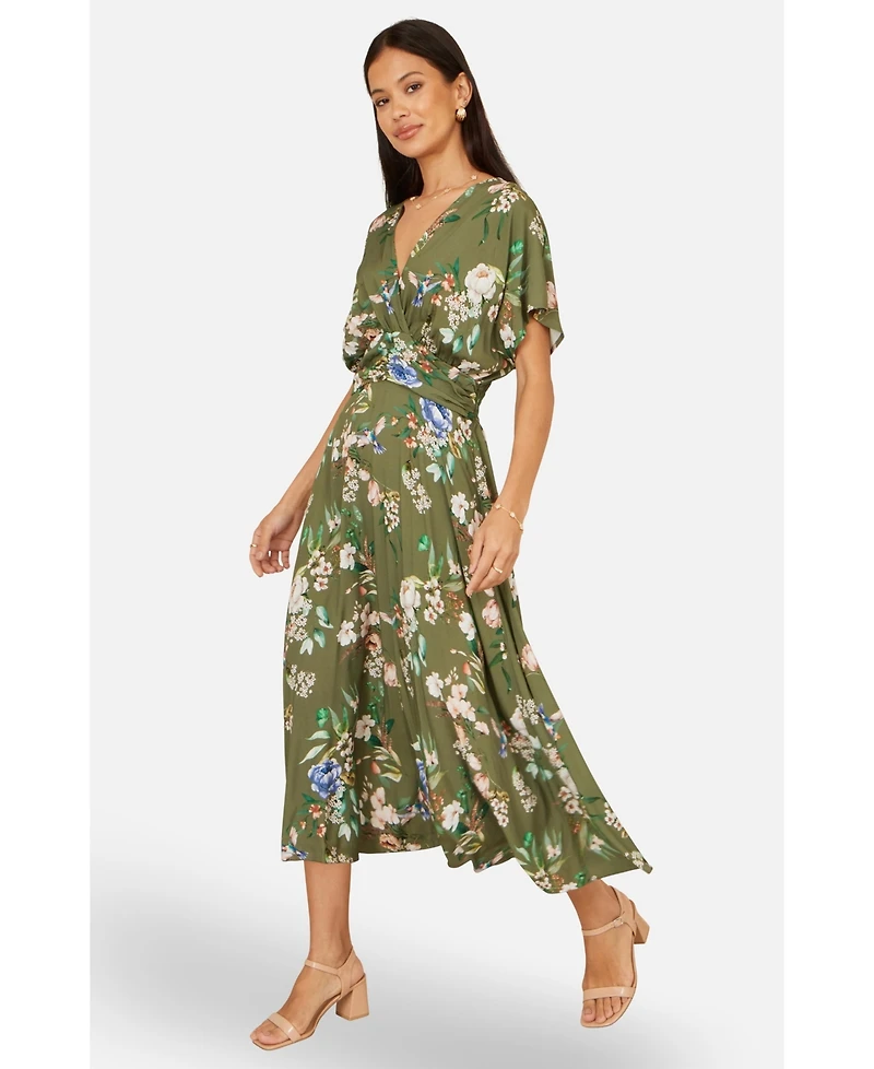 Yumi Women's Floral Print Midi Dress