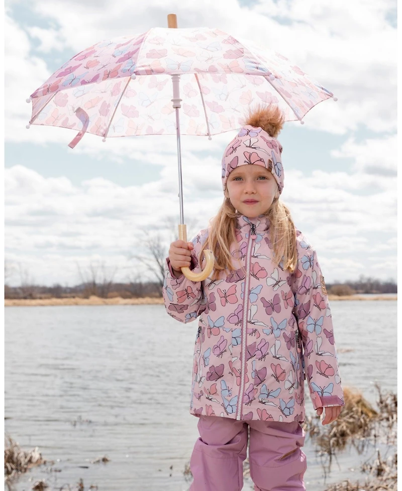 Deux par Deux Girl's Umbrella Butterfly Print