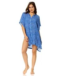 Raisins Women's Vacay Button Front Cover-Up Dress