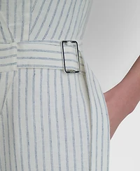 Dkny Women's Striped Sleeveless Wrap Jumpsuit