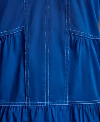 Dkny Women's V-Neck Contrast-Stitch Mini Dress