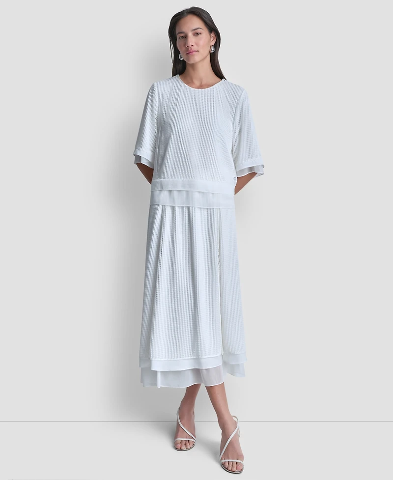 Dkny Women's Crew Neck Layered Top