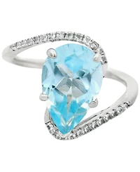 Macy's Sky Blue Topaz (3.45 ct. t.w.) & White (0.15 Ring Sterling Silver (Also Available Pink Amethyst)