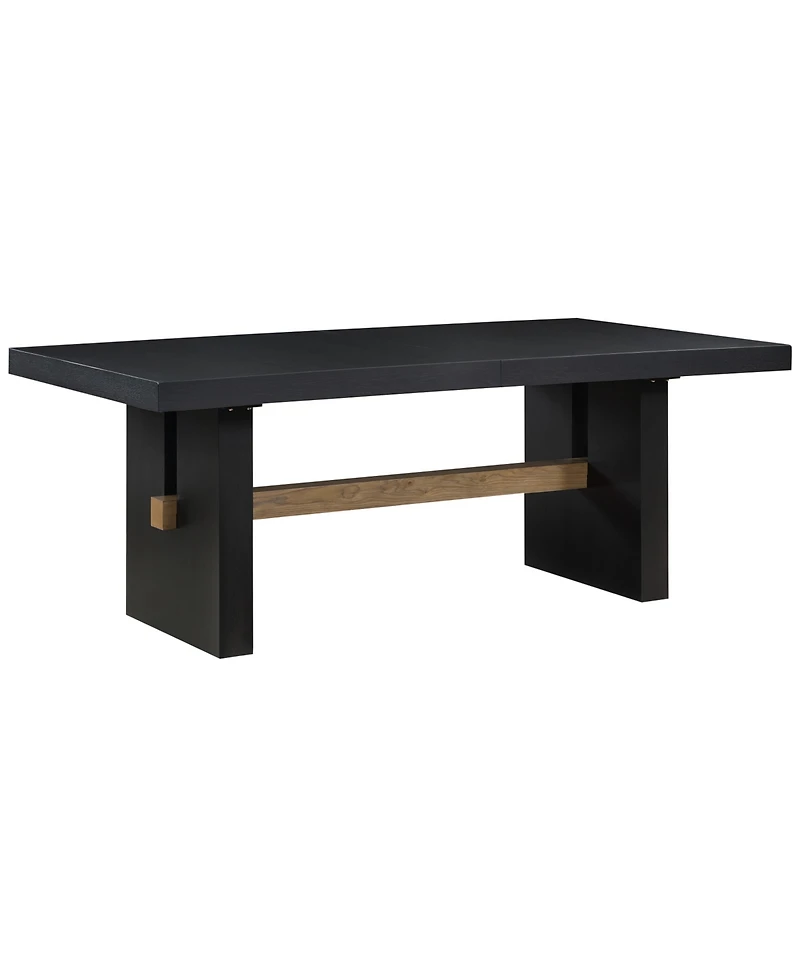 Macai 7-Pc. Wood Dining Set (Rectangular Table + 6 Upholstered Side Chairs)