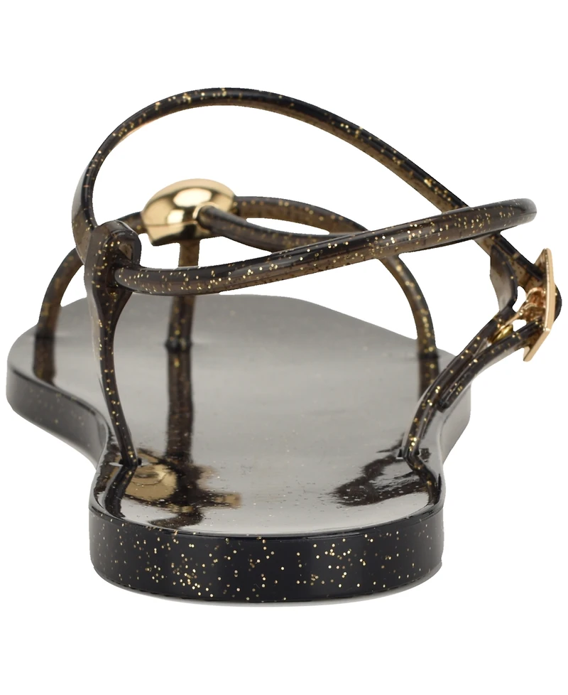 Nine West Women's Shells Jelly Strappy Flat Sandals