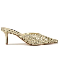 Nine West Women's Camenlaw Woven Kitten Heel Mules Pumps