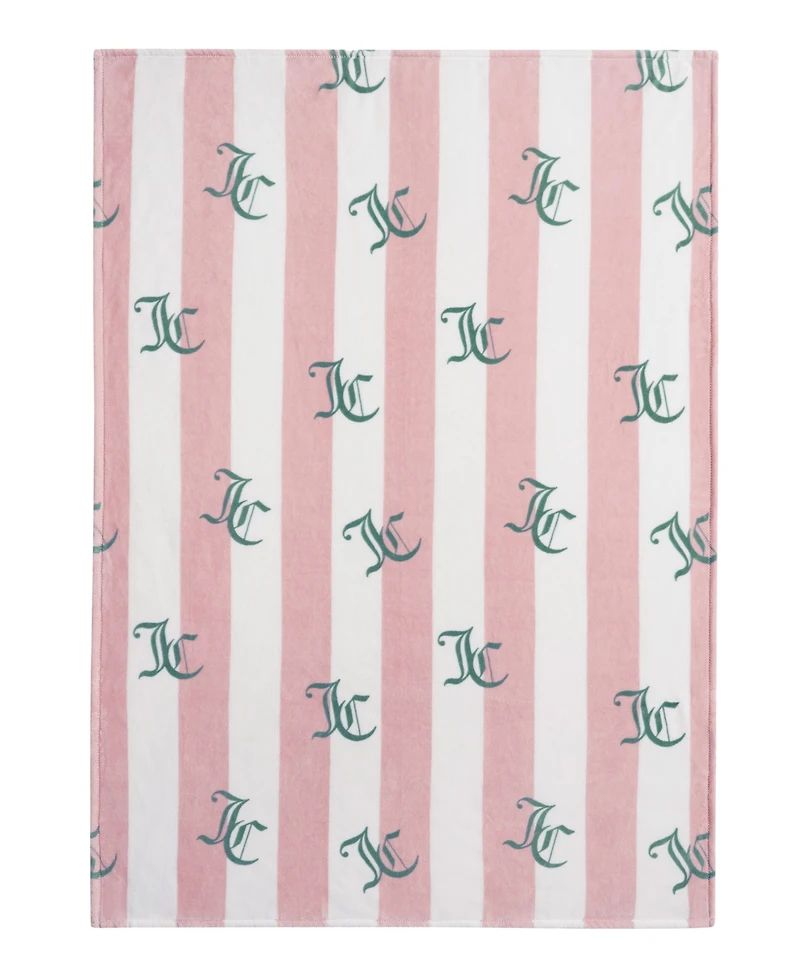 Juicy Couture Cabana Plush Striped Throw, Full/Queen