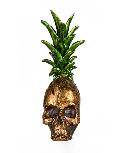 National Tree Company 14" Halloween Pineapple Skull Tabletop Decor