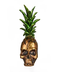 National Tree Company 14" Halloween Pineapple Skull Tabletop Decor