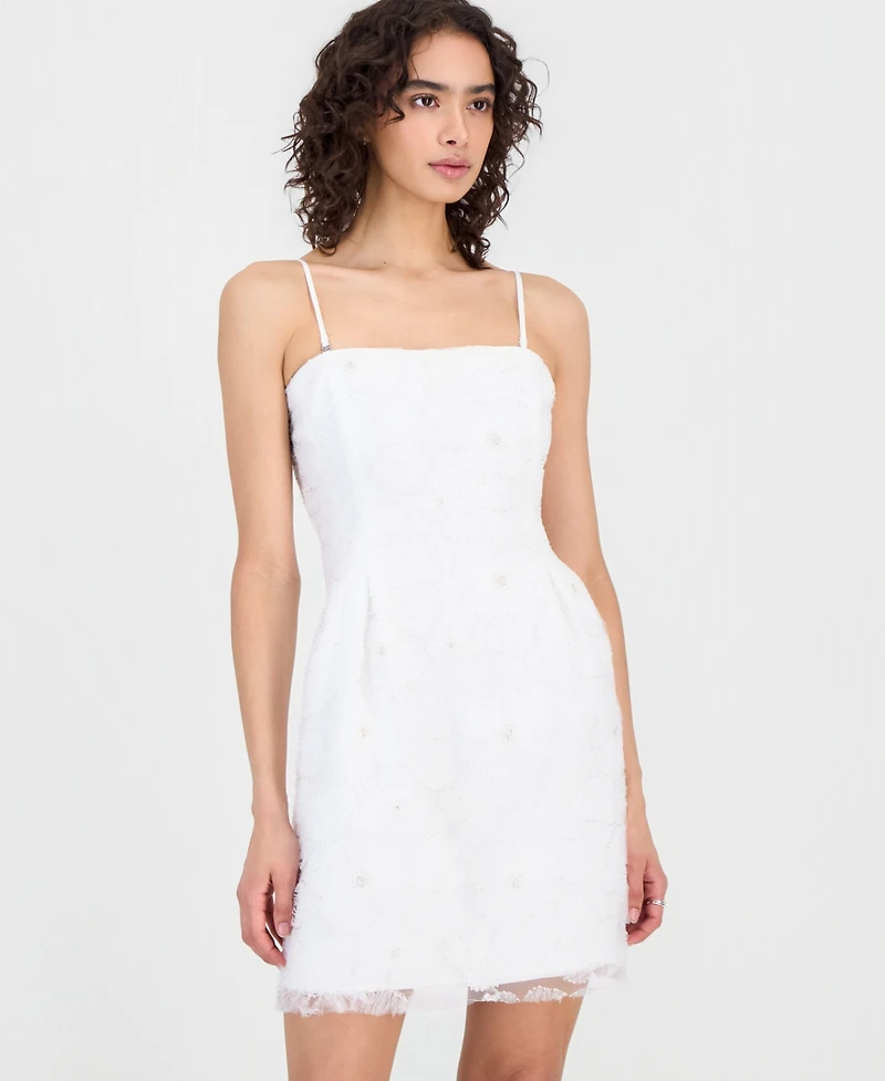 Sam Edelman Women's Beaded Floral Strapless Mini Dress