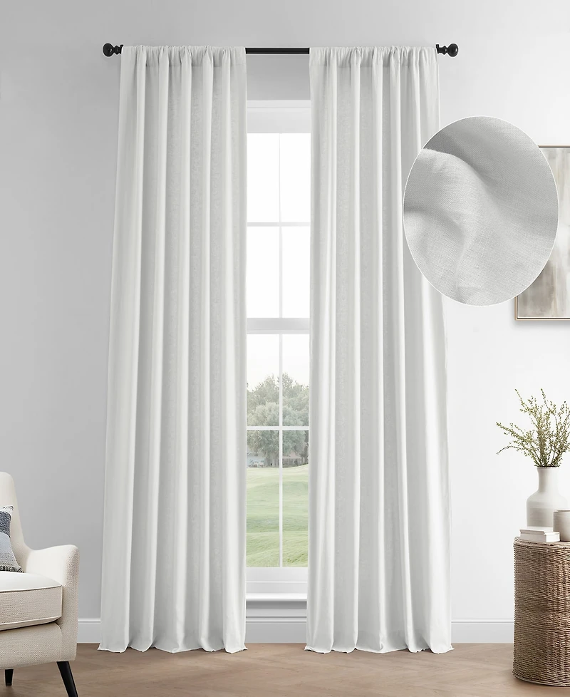 Half Price Drapes Crisp White French Linen Room Darkening Curtain